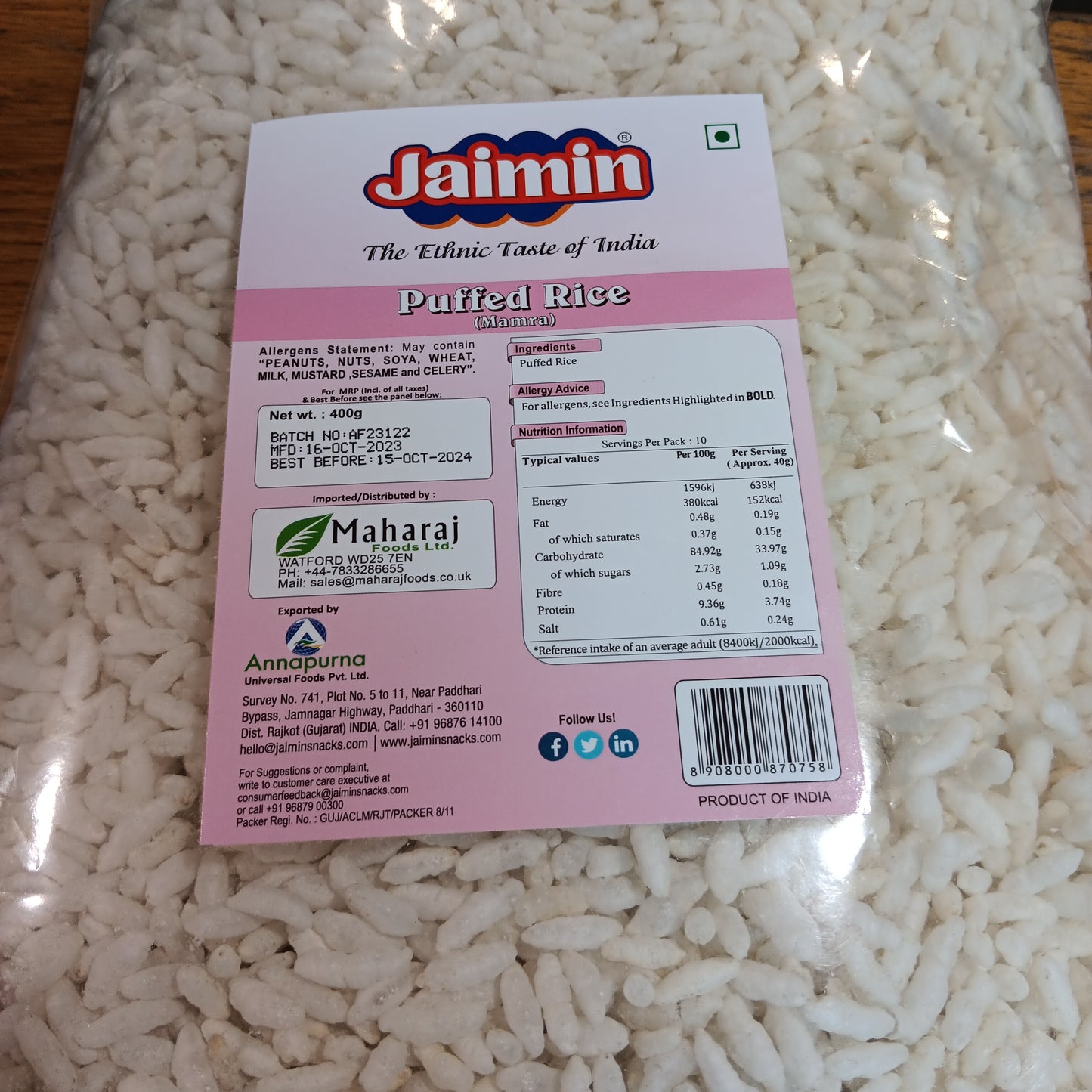 Jaimin puffed rice (mamra)