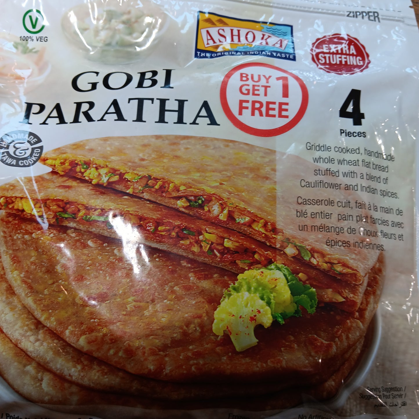 Frozen ashoka gobi paratha